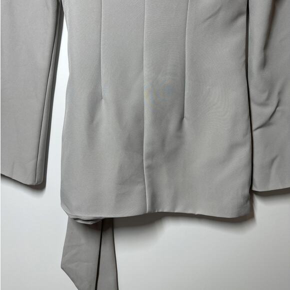 Club L London Gray Wrap Tie Detail Relaxed Blazer Gray Size 2 Celeb Style - Picture 11 of 16